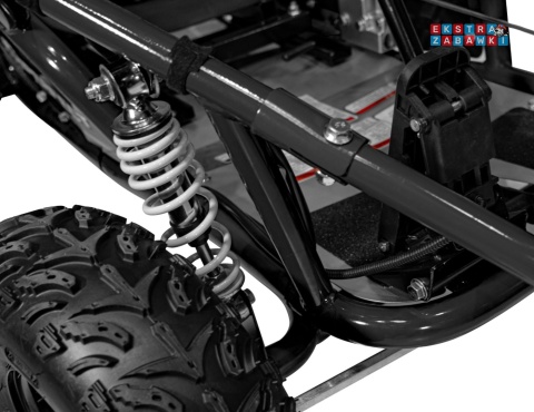 Gokart Mud Monster na akumulator - czarny, 1x1000W 48V/20Ah, koła pompowane, sportowe siedzenie z pasami [GK008E]