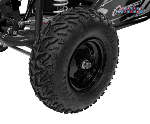 Gokart Mud Monster na akumulator - czarny, 1x1000W 48V/20Ah, koła pompowane, sportowe siedzenie z pasami [GK008E]