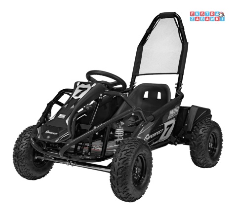 Gokart Mud Monster na akumulator - czarny, 1x1000W 48V/20Ah, koła pompowane, sportowe siedzenie z pasami [GK008E]