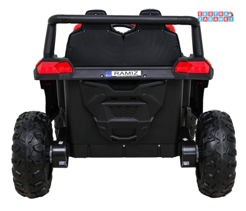 Buggy UTV Racing na akumulator - czerwony, 4x45W 12V/10Ah, pilot, panel muzyczny, LED, EVA, wolny start [A036]