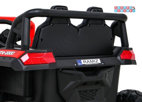 Buggy UTV Racing na akumulator - czerwony, 4x45W 12V/10Ah, pilot, panel muzyczny, LED, EVA, wolny start [A036]
