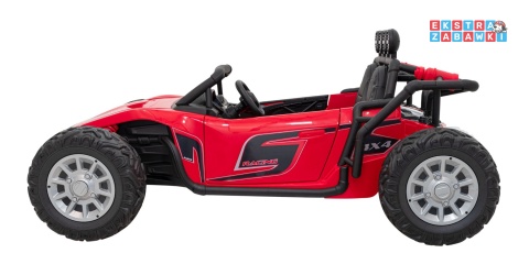 Buggy Racing 5 dwuosobowy na akumulator - czerwony, 2x200W 24V/7Ah, pilot, panel audio, LED, wolny start [JS3168]