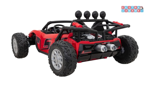Buggy Racing 5 dwuosobowy na akumulator - czerwony, 2x200W 24V/7Ah, pilot, panel audio, LED, wolny start [JS3168]