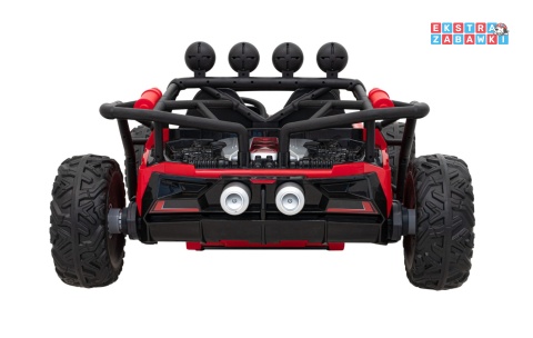 Buggy Racing 5 dwuosobowy na akumulator - czerwony, 2x200W 24V/7Ah, pilot, panel audio, LED, wolny start [JS3168]