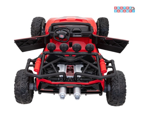 Buggy Racing 5 dwuosobowy na akumulator - czerwony, 2x200W 24V/7Ah, pilot, panel audio, LED, wolny start [JS3168]