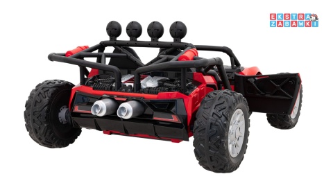 Buggy Racing 5 dwuosobowy na akumulator - czerwony, 2x200W 24V/7Ah, pilot, panel audio, LED, wolny start [JS3168]