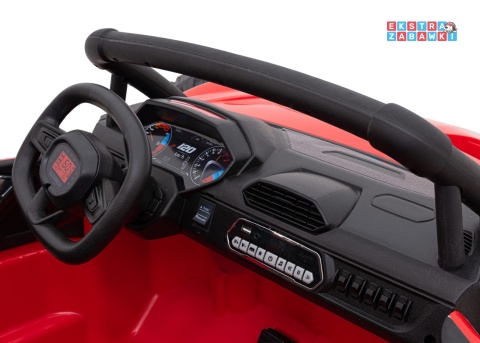 Buggy Racing 5 dwuosobowy na akumulator - czerwony, 2x200W 24V/7Ah, pilot, panel audio, LED, wolny start [JS3168]