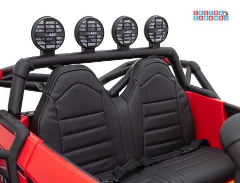Buggy Racing 5 dwuosobowy na akumulator - czerwony, 2x200W 24V/7Ah, pilot, panel audio, LED, wolny start [JS3168]