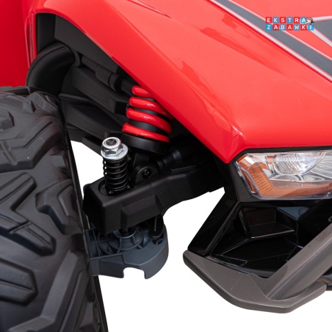 Buggy Racing 5 dwuosobowy na akumulator - czerwony, 2x200W 24V/7Ah, pilot, panel audio, LED, wolny start [JS3168]