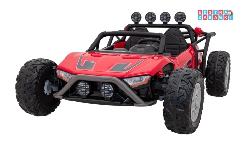 Buggy Racing 5 dwuosobowy na akumulator - czerwony, 2x200W 24V/7Ah, pilot, panel audio, LED, wolny start [JS3168]