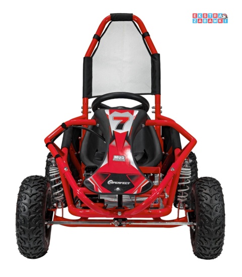 Gokart Mud Monster na akumulator - czerwony, 1x1000W 48V/20Ah, koła pompowane, sportowe siedzenie z pasami [GK008E]