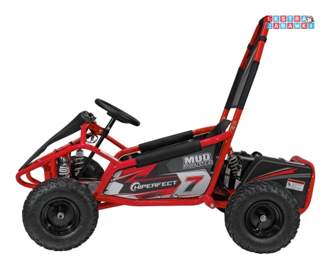 Gokart Mud Monster na akumulator - czerwony, 1x1000W 48V/20Ah, koła pompowane, sportowe siedzenie z pasami [GK008E]