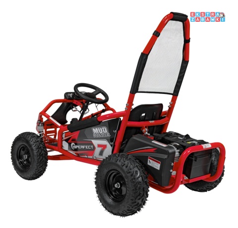 Gokart Mud Monster na akumulator - czerwony, 1x1000W 48V/20Ah, koła pompowane, sportowe siedzenie z pasami [GK008E]