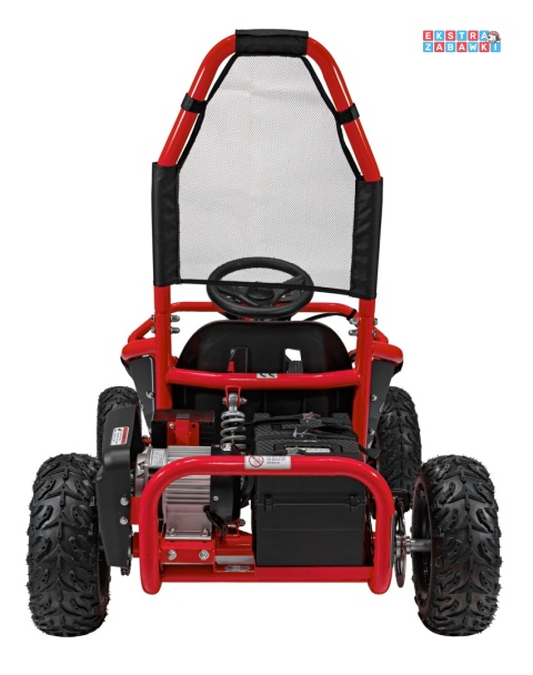 Gokart Mud Monster na akumulator - czerwony, 1x1000W 48V/20Ah, koła pompowane, sportowe siedzenie z pasami [GK008E]