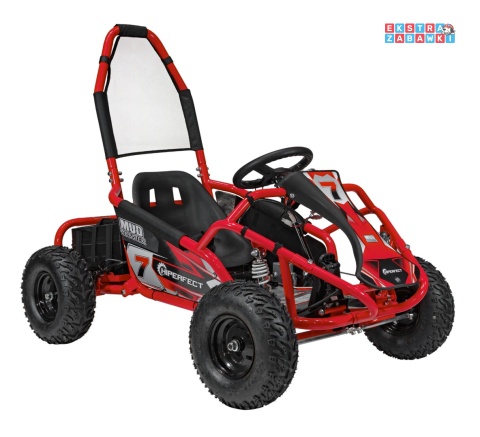 Gokart Mud Monster na akumulator - czerwony, 1x1000W 48V/20Ah, koła pompowane, sportowe siedzenie z pasami [GK008E]