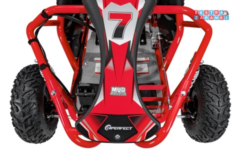 Gokart Mud Monster na akumulator - czerwony, 1x1000W 48V/20Ah, koła pompowane, sportowe siedzenie z pasami [GK008E]