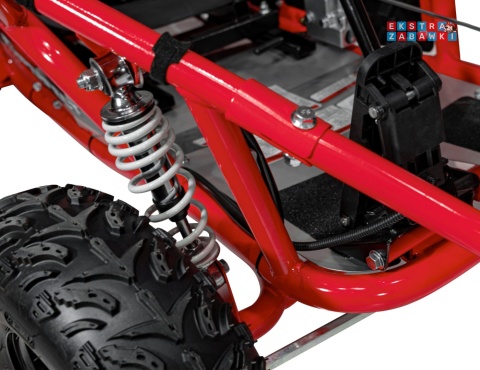 Gokart Mud Monster na akumulator - czerwony, 1x1000W 48V/20Ah, koła pompowane, sportowe siedzenie z pasami [GK008E]