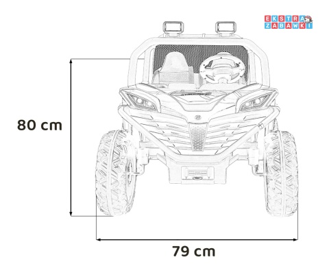 Faster buggy na akumulator dwuosobowy - niebieski, 2x150W, 24V/10Ah, ekoskóra, Bluetooth, EVA, LED [S608]