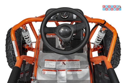 Gokart Mud Monster na akumulator - pomarańczowy, 1x1000W, 48V/20Ah, koła pompowane, sportowe siedzenie z pasami [GK008E]