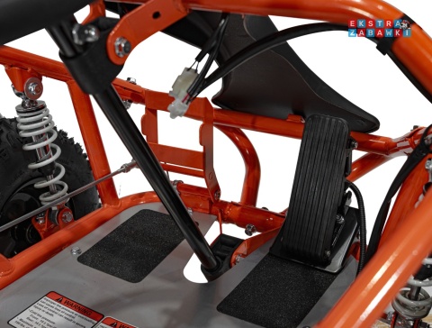 Gokart Mud Monster na akumulator - pomarańczowy, 1x1000W, 48V/20Ah, koła pompowane, sportowe siedzenie z pasami [GK008E]