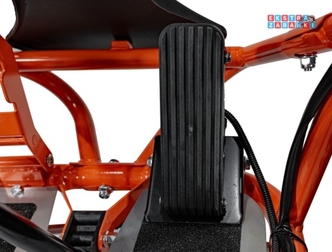 Gokart Mud Monster na akumulator - pomarańczowy, 1x1000W, 48V/20Ah, koła pompowane, sportowe siedzenie z pasami [GK008E]