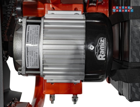 Gokart Mud Monster na akumulator - pomarańczowy, 1x1000W, 48V/20Ah, koła pompowane, sportowe siedzenie z pasami [GK008E]