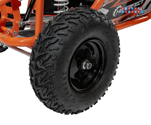 Gokart Mud Monster na akumulator - pomarańczowy, 1x1000W, 48V/20Ah, koła pompowane, sportowe siedzenie z pasami [GK008E]