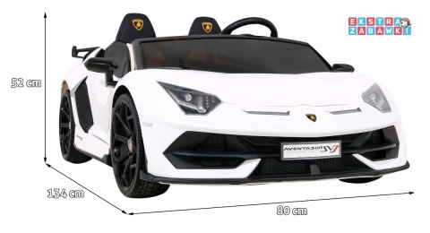 Lamborghini SVJ DRIFT na akumulator - biały, 24V/7Ah, funkcja drift, LED, koła EVA, pilot [SX2028]