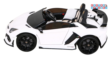 Lamborghini SVJ DRIFT na akumulator - biały, 24V/7Ah, funkcja drift, LED, koła EVA, pilot [SX2028]