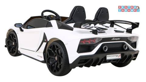 Lamborghini SVJ DRIFT na akumulator - biały, 24V/7Ah, funkcja drift, LED, koła EVA, pilot [SX2028]