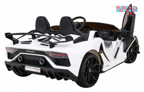 Lamborghini SVJ DRIFT na akumulator - biały, 24V/7Ah, funkcja drift, LED, koła EVA, pilot [SX2028]