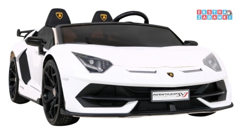 Lamborghini SVJ DRIFT na akumulator - biały, 24V/7Ah, funkcja drift, LED, koła EVA, pilot [SX2028]