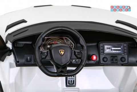 Lamborghini SVJ DRIFT na akumulator - biały, 24V/7Ah, funkcja drift, LED, koła EVA, pilot [SX2028]