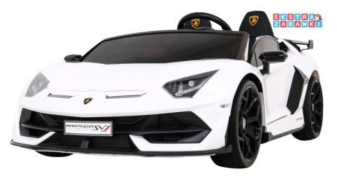 Lamborghini SVJ DRIFT na akumulator - biały, 24V/7Ah, funkcja drift, LED, koła EVA, pilot [SX2028]