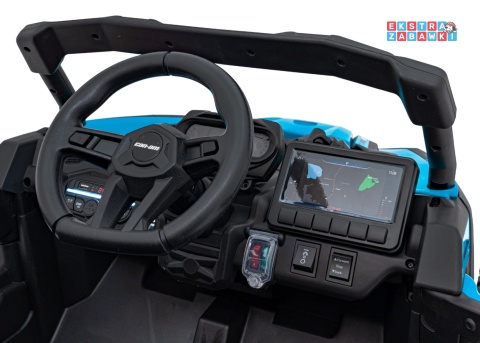 Buggy Maverick ATV CAN-AM na akumulator - niebieski, 4x200W 24V/5Ah, pilot, EVA, pokrowiec, LED, MP3, BT [CA003]