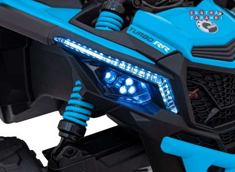 Buggy Maverick ATV CAN-AM na akumulator - niebieski, 4x200W 24V/5Ah, pilot, EVA, pokrowiec, LED, MP3, BT [CA003]