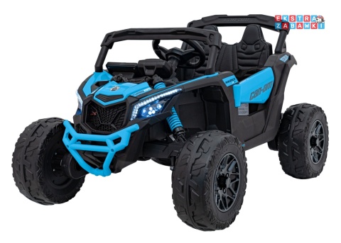 Buggy Maverick ATV CAN-AM na akumulator - niebieski, 4x200W 24V/5Ah, pilot, EVA, pokrowiec, LED, MP3, BT [CA003]