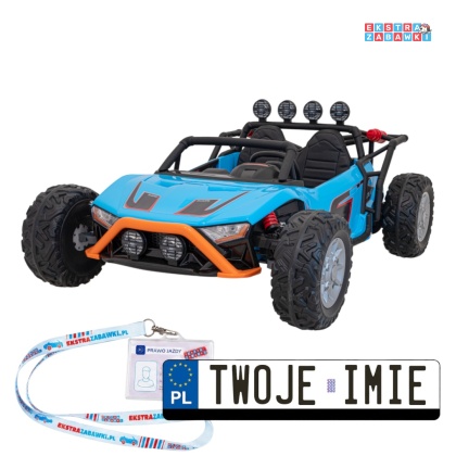 Buggy Racing 5 dwuosobowy na akumulator - niebieski, 2x200W 24V/7Ah, pilot, panel audio, LED, wolny start [JS3168]