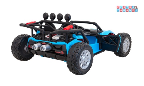 Buggy Racing 5 dwuosobowy na akumulator - niebieski, 2x200W 24V/7Ah, pilot, panel audio, LED, wolny start [JS3168]