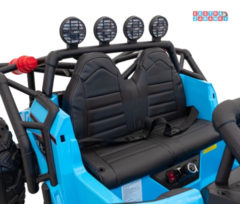 Buggy Racing 5 dwuosobowy na akumulator - niebieski, 2x200W 24V/7Ah, pilot, panel audio, LED, wolny start [JS3168]