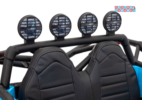 Buggy Racing 5 dwuosobowy na akumulator - niebieski, 2x200W 24V/7Ah, pilot, panel audio, LED, wolny start [JS3168]