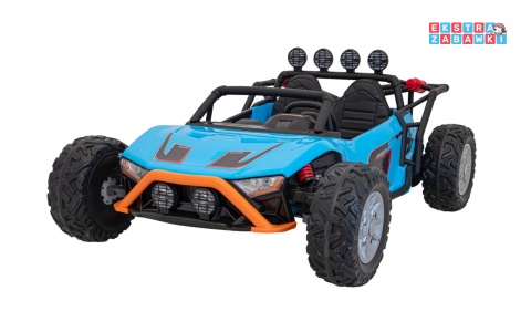 Buggy Racing 5 dwuosobowy na akumulator - niebieski, 2x200W 24V/7Ah, pilot, panel audio, LED, wolny start [JS3168]