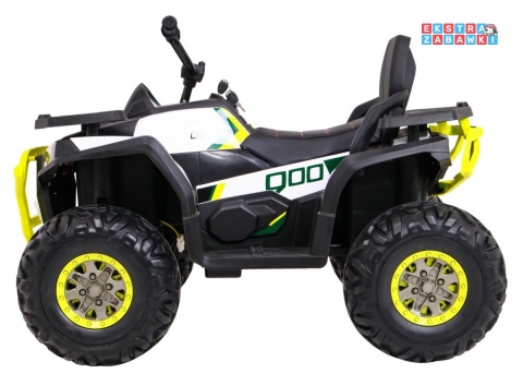 Quad ATV Desert na akumulator - biały, 4x45W 12V/10Ah, pilot, kluczyki, ekoskóra, EVA, LED, panel audio [XMX-607]