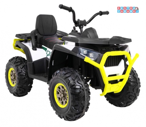 Quad ATV Desert na akumulator - biały, 4x45W 12V/10Ah, pilot, kluczyki, ekoskóra, EVA, LED, panel audio [XMX-607]