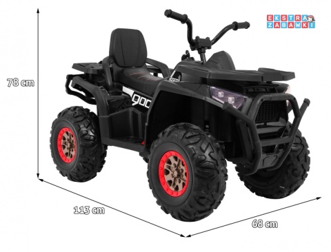 Quad ATV Desert na akumulator - czarny, 4x45W 12V/10Ah, pilot, kluczyki, ekoskóra, EVA, LED, panel audio [XMX-607]