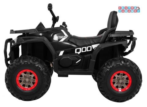 Quad ATV Desert na akumulator - czarny, 4x45W 12V/10Ah, pilot, kluczyki, ekoskóra, EVA, LED, panel audio [XMX-607]