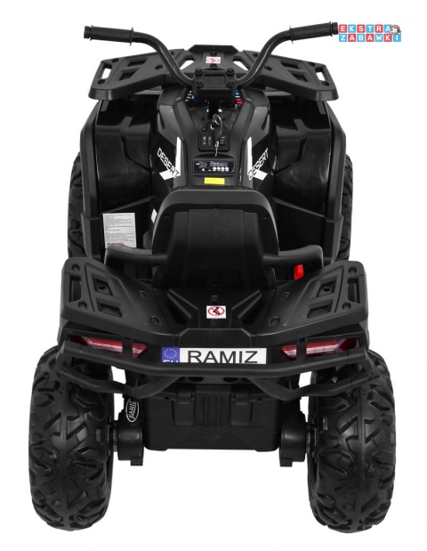 Quad ATV Desert na akumulator - czarny, 4x45W 12V/10Ah, pilot, kluczyki, ekoskóra, EVA, LED, panel audio [XMX-607]