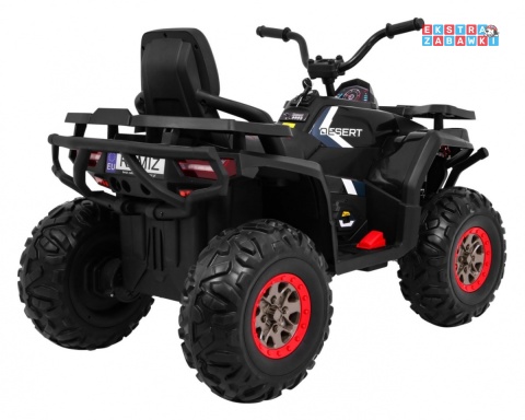 Quad ATV Desert na akumulator - czarny, 4x45W 12V/10Ah, pilot, kluczyki, ekoskóra, EVA, LED, panel audio [XMX-607]