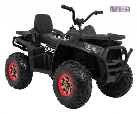 Quad ATV Desert na akumulator - czarny, 4x45W 12V/10Ah, pilot, kluczyki, ekoskóra, EVA, LED, panel audio [XMX-607]