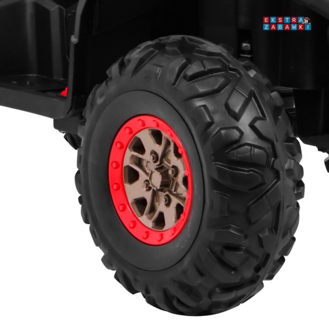 Quad ATV Desert na akumulator - czarny, 4x45W 12V/10Ah, pilot, kluczyki, ekoskóra, EVA, LED, panel audio [XMX-607]